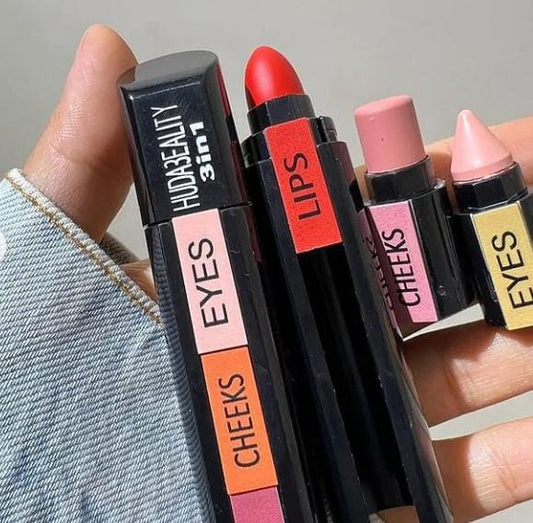 HUDABeauty™ 3-in-1 Lip, Cheek & Eye Stick – All-in-One Makeup Essential