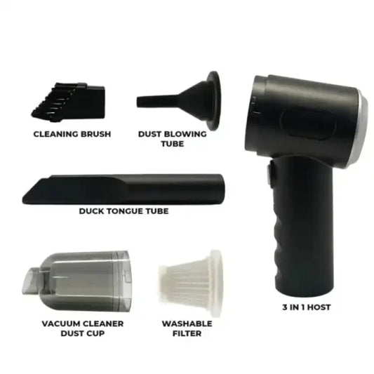 CleanPro™ 3-in-1 Mini Vacuum Cleaner – Wireless Handheld with Attachments