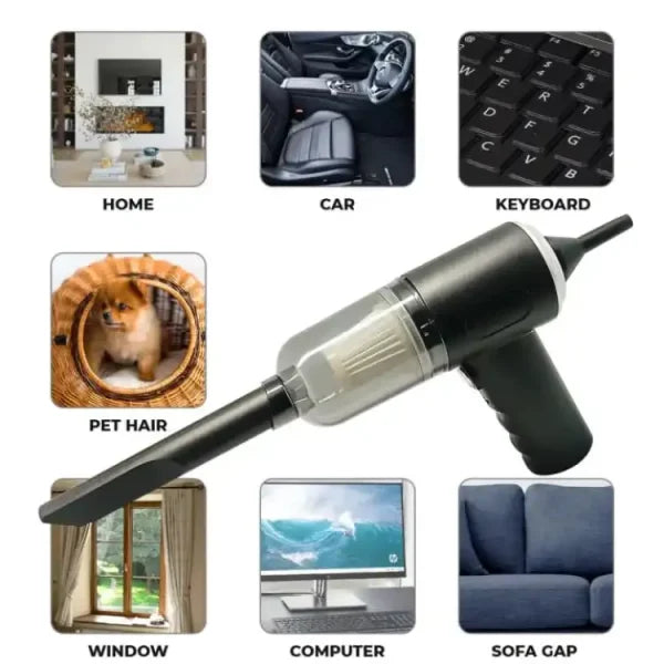 CleanPro™ 3-in-1 Mini Vacuum Cleaner – Wireless Handheld with Attachments
