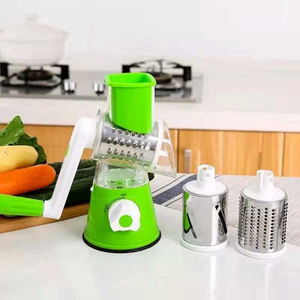 SlicePro™ 3-in-1 Drum Grater & Slicer – Multi-Use Kitchen Cutter | Fast Prep | Safe & Easy
