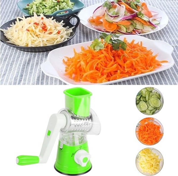 SlicePro™ 3-in-1 Drum Grater & Slicer – Multi-Use Kitchen Cutter | Fast Prep | Safe & Easy