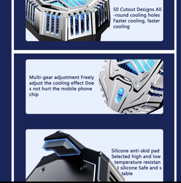 DS 01 HyperCore™ Magnetic Phone Cooler – Dual-Speed Semiconductor Cooling Fan with LED Tech & Turbo Airflow System