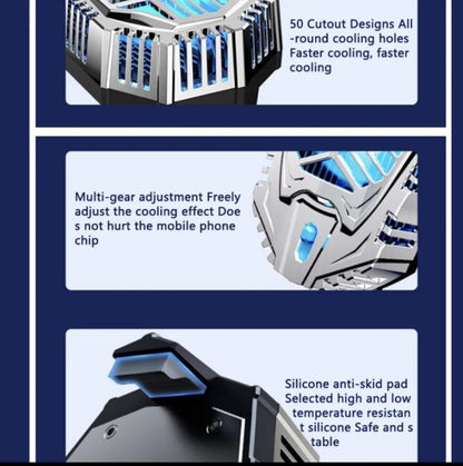 DS 01 HyperCore™ Magnetic Phone Cooler – Dual-Speed Semiconductor Cooling Fan with LED Tech & Turbo Airflow System