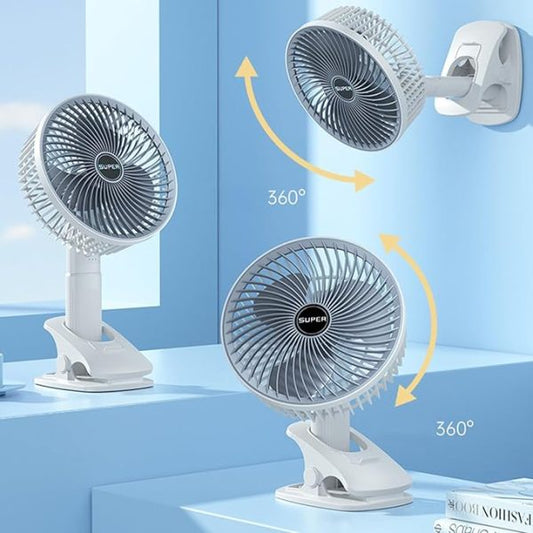 AirGlide™ 3-Speed Rechargeable Desk Fan – Silent Cooling | USB Powered | Easy One-Touch Use