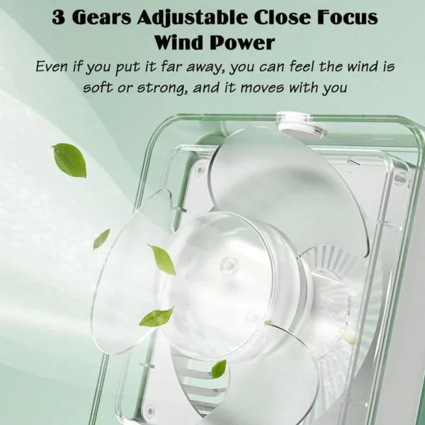 CoolBreeze™ USB Desktop Mini Air Conditioner – 3-Speed Fan with Spray & Light