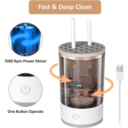 GlowSpin™ Electric Makeup Brush Cleaner – USB Rechargeable Auto Washer