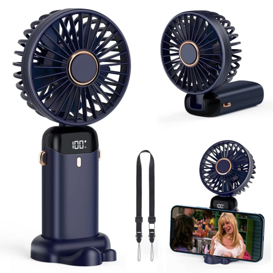 BreezeMate™ Portable Handheld Fan with Phone Stand